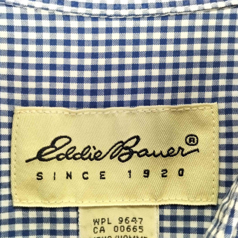 エディーバウアー Eddie Bauer 白タグ ギンガムチェック ロングスリーブシャツ メンズ JPN:XL