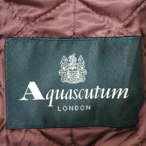 アクアスキュータム AQUASCUTUM 裏地キルティング 比翼 玉虫色 ステンカラー コート レディース US:6