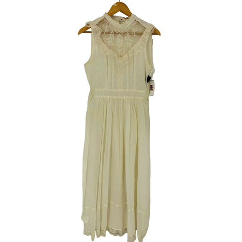 CANDI JONES CALIFORNIA 70S 紙タグ ロケットTALON 花柄 レース タック ノースリーブワンピース レディース