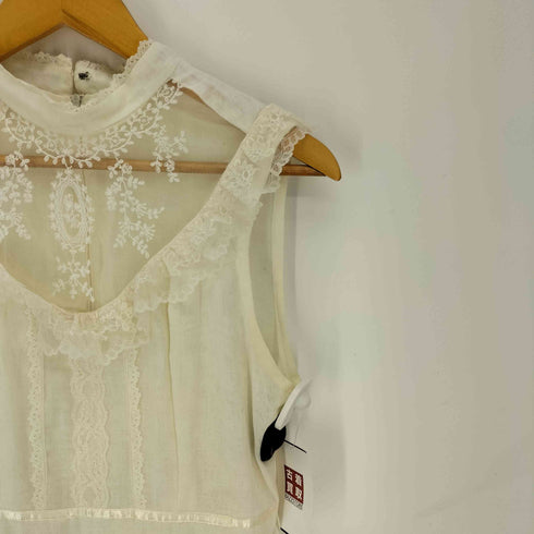CANDI JONES CALIFORNIA 70S 紙タグ ロケットTALON 花柄 レース タック ノースリーブワンピース レディース