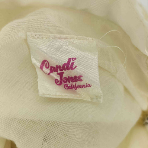 CANDI JONES CALIFORNIA 70S 紙タグ ロケットTALON 花柄 レース タック ノースリーブワンピース レディース