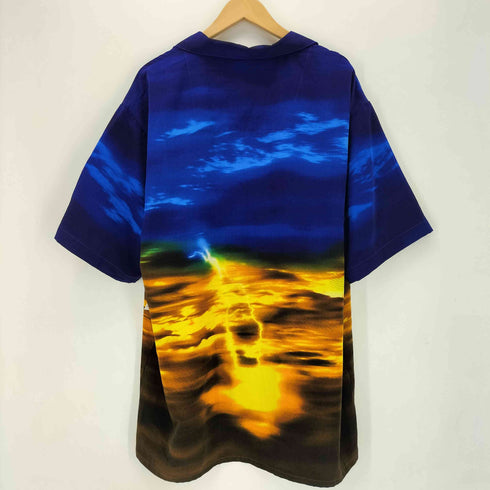OCEAN CURRENT オーシャンカレント 韓国製 サンダープリントアロハシャツ メンズ import:L