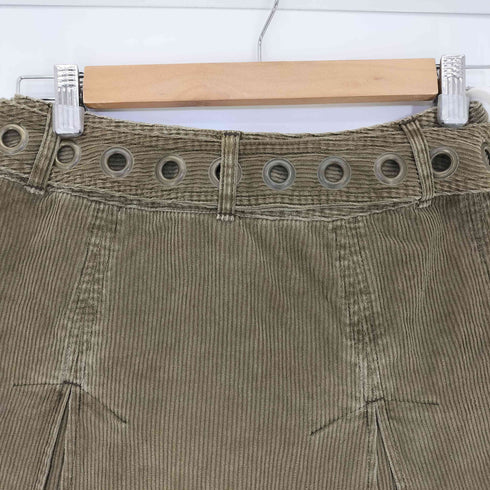 ヒステリックグラマー HYSTERIC GLAMOUR 00s ベルデット コーデュロイ スリッド サイドジップ ミニスカート レディース JPN:S