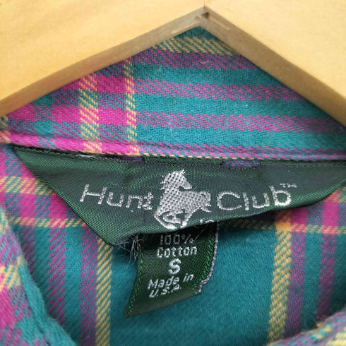 ハントクラブ HUNT CLUB USA製 チェック柄 L/S ロングスリーブシャツ レディース import:S