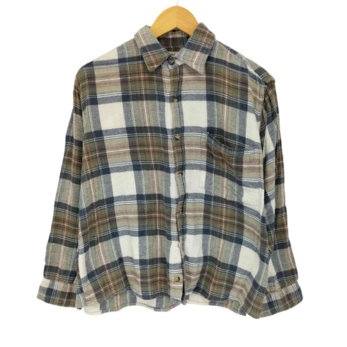 バナナリパブリック BANANA REPUBLIC チェック柄 L/S ロングスリーブ ネルシャツ メンズ import:M