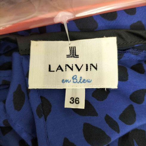 ランバンオンブルー LANVIN en Bleu ドット フレンチスリーブワンピース レディース JPN:36