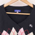 バーバリーブルーレーベル BURBERRY BLUE LABEL フロント刺繍 カシミヤ混 アーガイル柄 Vネック ウールニット レディース 38