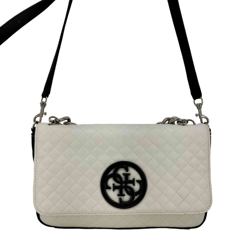 ゲス GUESS 裏地迷彩 ロゴ レザー キルティング 2way ハンド ショルダーバッグ レディース