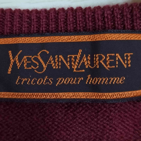 イブサンローランプールオム Yves Saint Laurent Pour Homme ロゴ 刺繍 ウール ベスト メンズ import:M