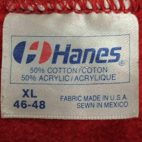 ヘインズ Hanes 80-90S USA製 カレッジプリント クルーネック スウェット メンズ import:XL