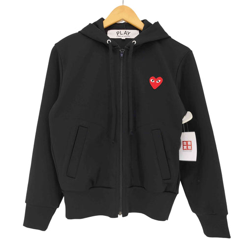 プレイコムデギャルソン PLAY COMME des GARCONS Zip-Up Hoodie With Red Emblem ハートワッペン ジップアップパーカー レディース XXS