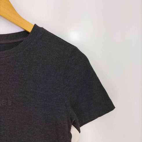 クレージュ courreges フロントロゴ刺繍 クルーネック 半袖 Tシャツ レディース 9R