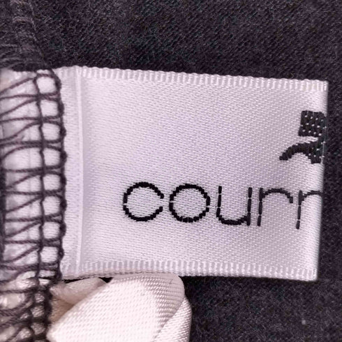 クレージュ courreges フロントロゴ刺繍 クルーネック 半袖 Tシャツ レディース 9R