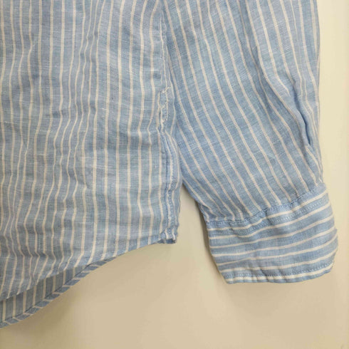 ポロラルフローレン POLO RALPH LAUREN CUSTOM FIT ポニー 刺繍 ストライプ リネン ボタンダウン シャツ メンズ import:L