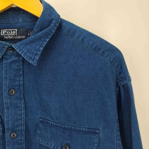 ポロバイラルフローレン Polo by RALPH LAUREN 26SS RELAXED FIT インディゴ シャンブレー プルオーバー ワーク シャツ メンズ import:M