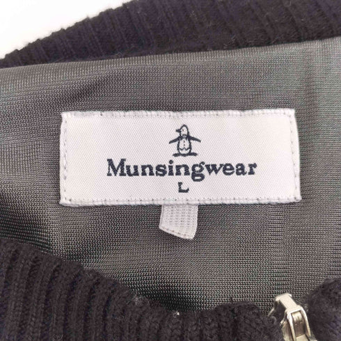 マンシングウェア Munsingwear ウール ジップアップ ラインストーン ニットパーカー レディース JPN:L