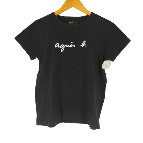 アニエスベー agnes b. PARIS ロゴプリント コットン クルーネック 半袖Tシャツ レディース T2