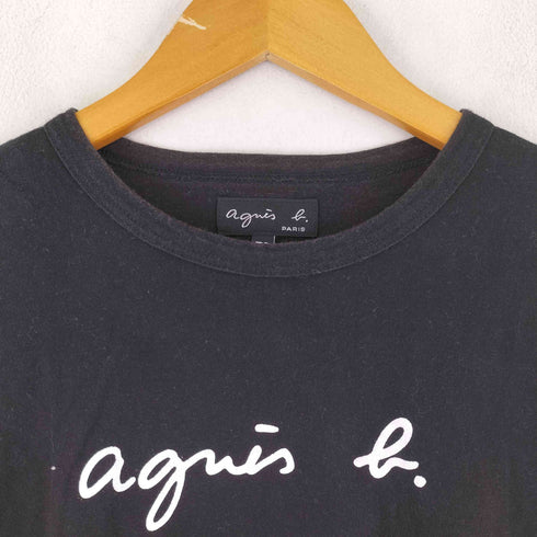 アニエスベー agnes b. PARIS ロゴプリント コットン クルーネック 半袖Tシャツ レディース T2