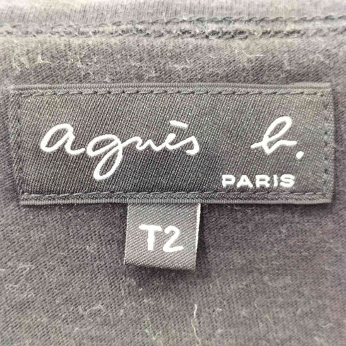 アニエスベー agnes b. PARIS ロゴプリント コットン クルーネック 半袖Tシャツ レディース T2