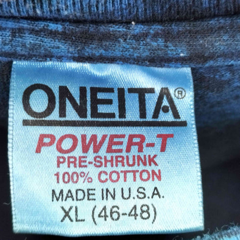 オニータ ONEITA MADE IN USA ガーメンドダイ プリントクルーネックTシャツ 袖裾シングル メンズ JPN:XL