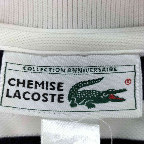 ラコステ LACOSTE 鹿の子 ボーダー切替 半袖ポロシャツ メンズ import:S