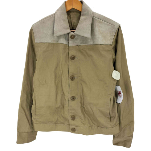 COW LEATHER 牛革 スエード切替 シャツジャケット メンズ M