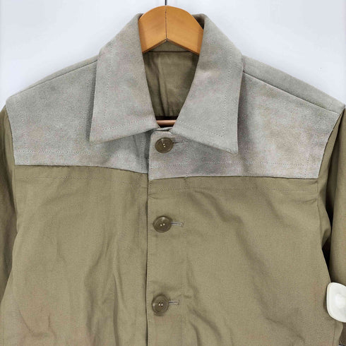 COW LEATHER 牛革 スエード切替 シャツジャケット メンズ M