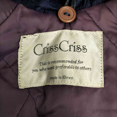 CrissCriss クリスクリス フォックスファーカラー ダブルブレストコート レディース F