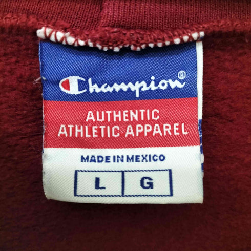 チャンピオン Champion 00s メキシコ製 AUTHENTIC ATHLETIC APPAREL 袖ロゴ 裏起毛 ジップアップ パーカー メンズ import:L