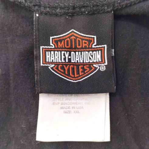 ハーレーダビッドソン HARLEY-DAVIDSON 00S USA製 2枚タグ スカル イーグル 両面プリント タンクトップ メンズ import:XXL