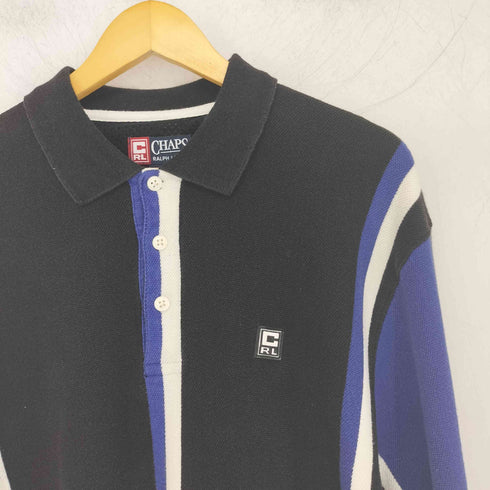 チャップスラルフローレン CHAPS RALPH LAUREN 長袖 ストライプ ポロシャツ メンズ import:L