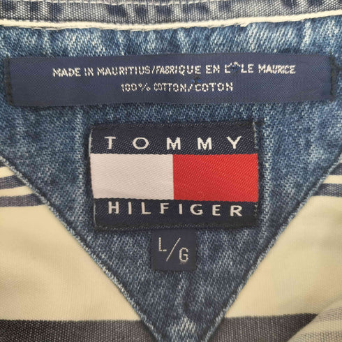 トミーヒルフィガー TOMMY HILFIGER 90s マルチストライプ柄 長袖シャツ メンズ L/G