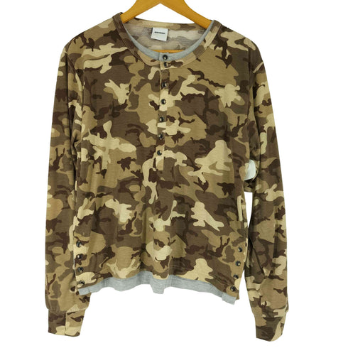 WISH FOREVER カモフラージュレイヤードヘンリーネック レディース JPN:L