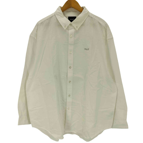 ハフ HUF HUF OG LOGO SHIRT ロゴ刺繍 長袖 ボタンダウンシャツ メンズ XL