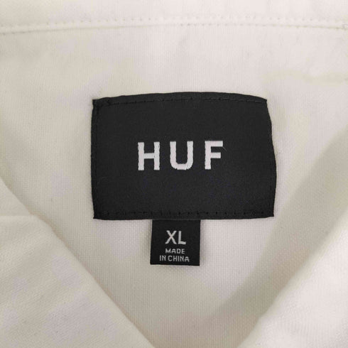 ハフ HUF HUF OG LOGO SHIRT ロゴ刺繍 長袖 ボタンダウンシャツ メンズ XL