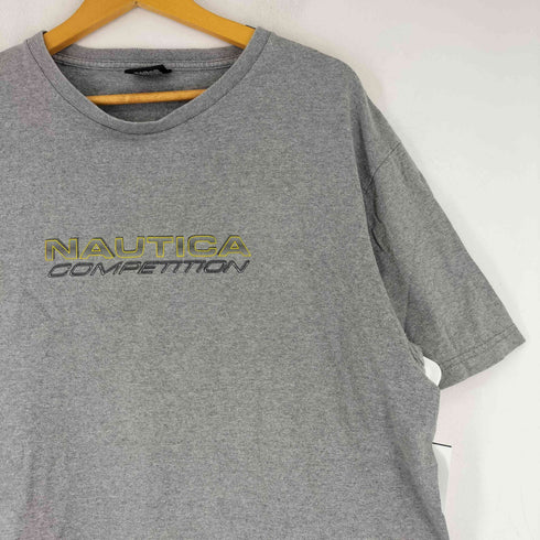 ノーティカコンプレッション NAUTICA COMPETITION 90S MADE IN USA フロントプリント 半袖 Tシャツ メンズ JPN:L