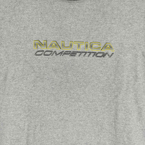 ノーティカコンプレッション NAUTICA COMPETITION 90S MADE IN USA フロントプリント 半袖 Tシャツ メンズ JPN:L