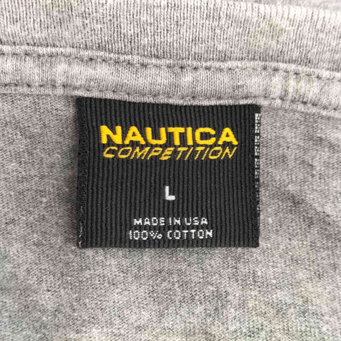 ノーティカコンプレッション NAUTICA COMPETITION 90S MADE IN USA フロントプリント 半袖 Tシャツ メンズ JPN:L