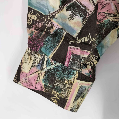 ロバートストック ROBERT STOCK シルク100 総柄 長袖 シャツ メンズ import:XL