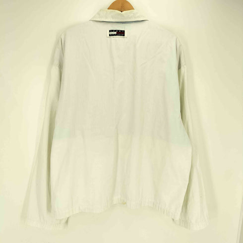 トミーヒルフィガー TOMMY HILFIGER 90s クレスト刺繍 背抜き 裏地ストライプ スイングトップ ブルゾンジャケット メンズ import:XL
