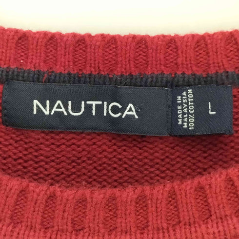 ノーティカ NAUTICA マルチボーダー コットン クルーネックニット メンズ import:L