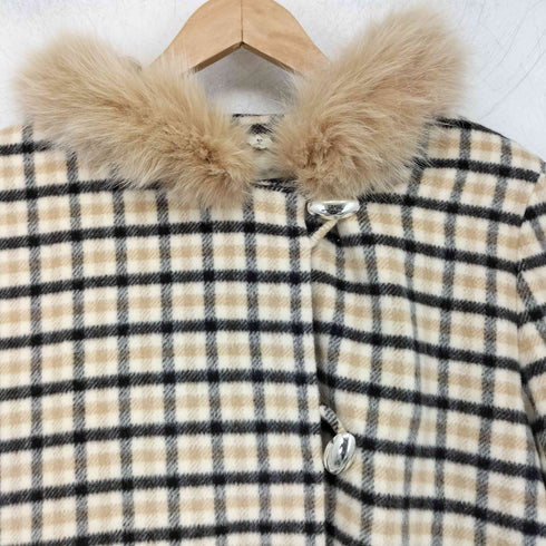 クレージュ courreges アンゴラ混 フォックスファー コート レディース 9AR