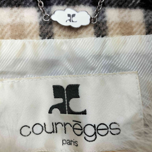 クレージュ courreges アンゴラ混 フォックスファー コート レディース 9AR
