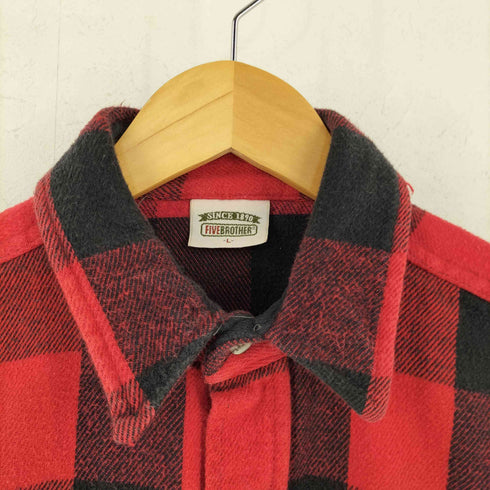 ファイブブラザー FIVE BROTHER 90s USA製 バッファロー チェック ヘビーネルシャツ メンズ L