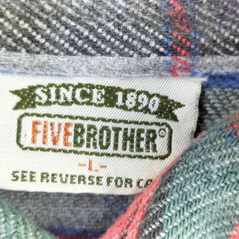 ファイブブラザー FIVE BROTHER 90s USA製 チェック ヘビーネルシャツ メンズ L