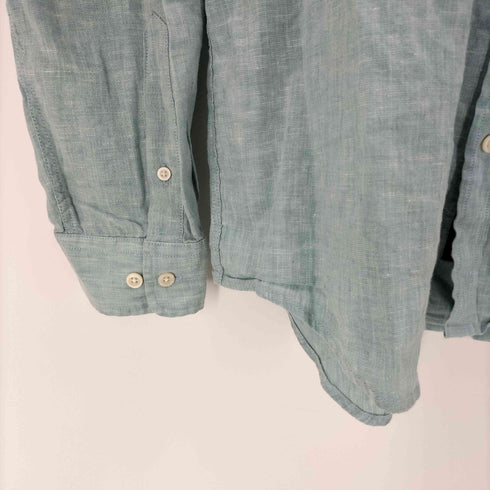 エディーバウアー Eddie Bauer LINEN 麻 リネン カスリ L/S シャツ メンズ import:XL