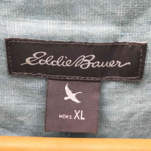 エディーバウアー Eddie Bauer LINEN 麻 リネン カスリ L/S シャツ メンズ import:XL