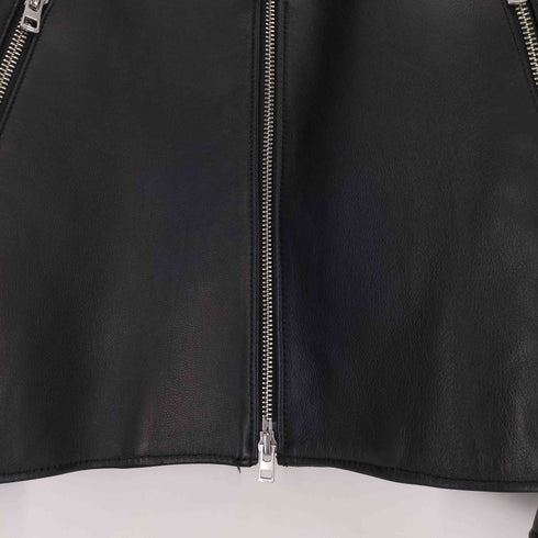 リドム LIDnM ラムレザー シングルライダースジャケット メンズ JPN:M