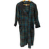 フランス製 チェック柄 片ラペル 七分丈 ロングコート レディース