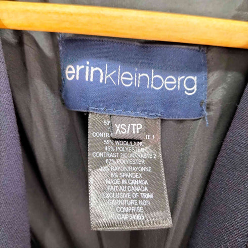 Erin Kleinberg フリル ノーカラー ドッキング ウール チェック ジャケット レディース import:XS